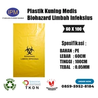 Medical Yellow Biohazard Garbage Bag Infectious Waste  60 x 100 x 0.05