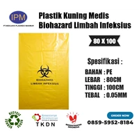 Yellow Biohazard Medical Garbage Bag 80 x 100 x 0.05