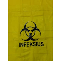  Medical Yellow Plastic Bag infectious logo size 50 x 75 cm x 0.05 mm