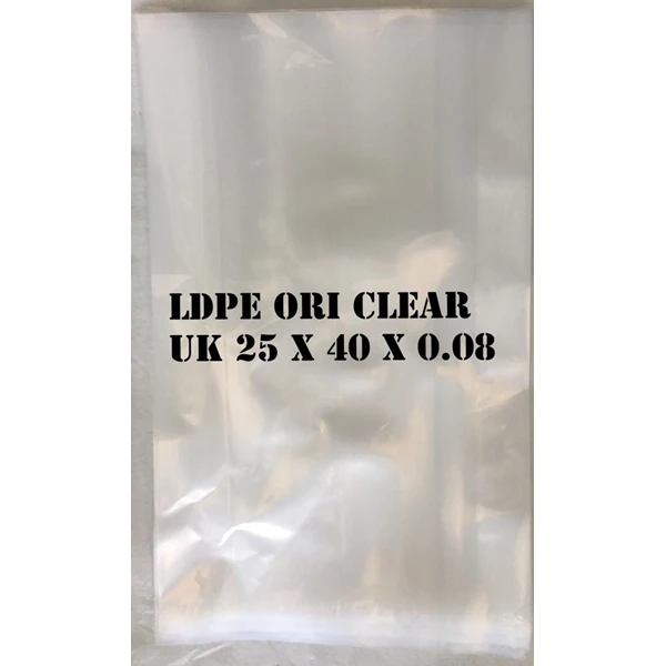 PLASTIC BAGS ORI CLEAR LDPE 25 X 40 X 0.08mm