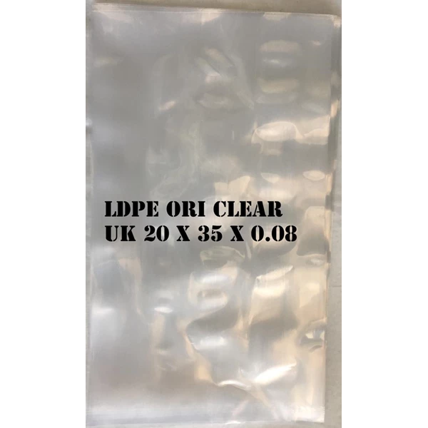 Kantong Plastik LLDPE Ori Clear 20cm X 35cm X 0.08mm