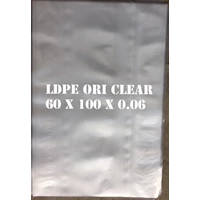 PLASTIC BAGS ORI CLEAR LDPE uk. 60 X 100 X 0.06