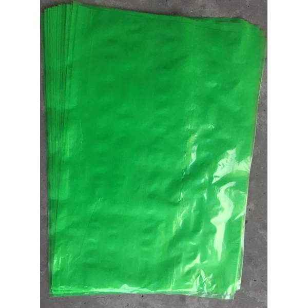 Kantong plastik PE Green 50 cm X 75 cm X 0.07mm