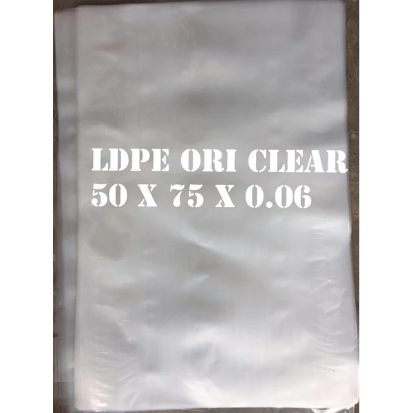 PLASTIC BAG CLEAR ORI LDPE 50cm X 75cm X 0.06mm
