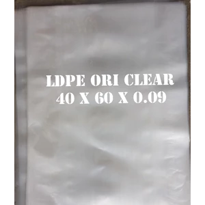 PLASTIC BAGS LDPE ORI CLEAR uk. 40 X 60 X 0.09