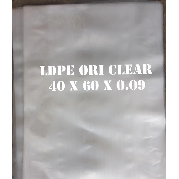 Kantong Plastik LLDPE Ori Clear uk.40cm X 60cm X 0.09mm