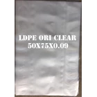 KANTONG PLASTIK LDPE ORI CLEAR uk.50 X 75 X 0.09 1