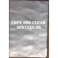 KANTONG PLASTIK LDPE ORI CLEAR uk.50 X 75 X 0.09