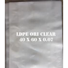 PLASTIC BAGS LDPE ORI CLEAR uk. 40 X 60 X 0.07 1