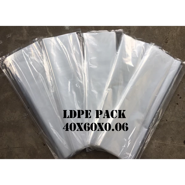 PLASTIC BAG LDPE ORI CLEAR PACK uk. 40 X 60 X 0.06