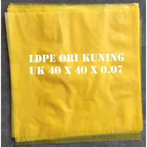 YELLOW ORI LDPE PLASTIC BAG uk.40 X 40 X 0.07