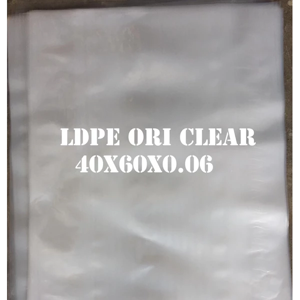 KANTONG PLASTIK LDPE ORI CLEAR uk.40 X 60 X 0.06