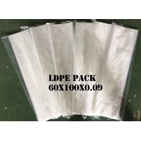 PLASTIC BAG LDPE PACK ORI CLEAR uk. 60 X 100 X 0.09