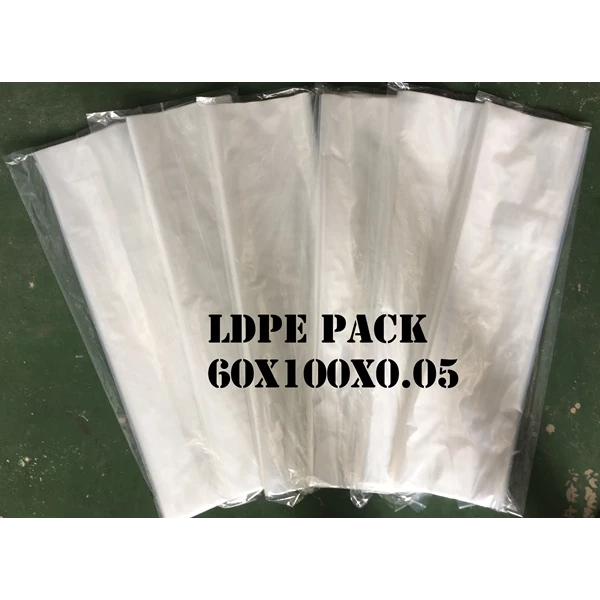 PLASTIC BAG LDPE PACK ORI CLEAR uk. 60 X 100 X 0.05