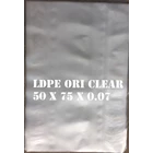 KANTONG PLASTIK LDPE ORI CLEAR uk.50 X 75 X 0.07 1