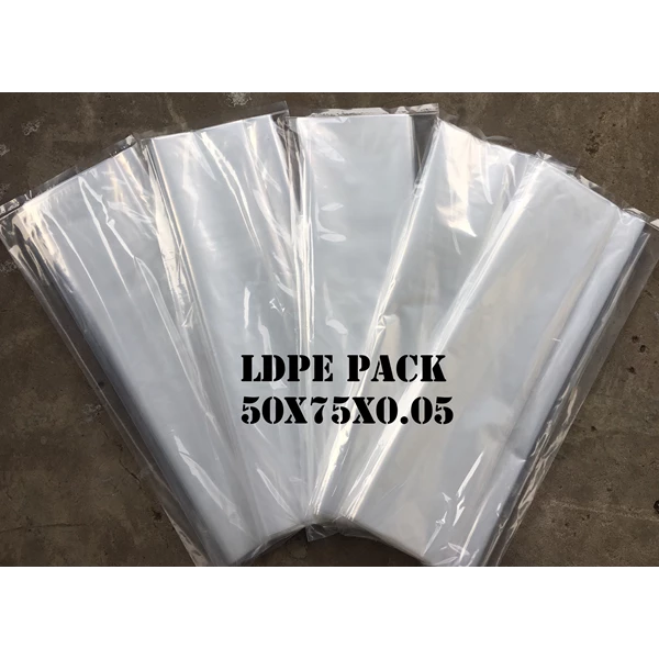 PLASTIC BAG CLEAR ORI LDPE PACK uk.50 X 75 X 0.05