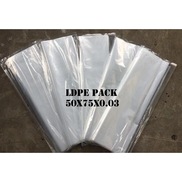 PLASTIC BAG CLEAR ORI LDPE PACK uk.50 X 75 X 0.03