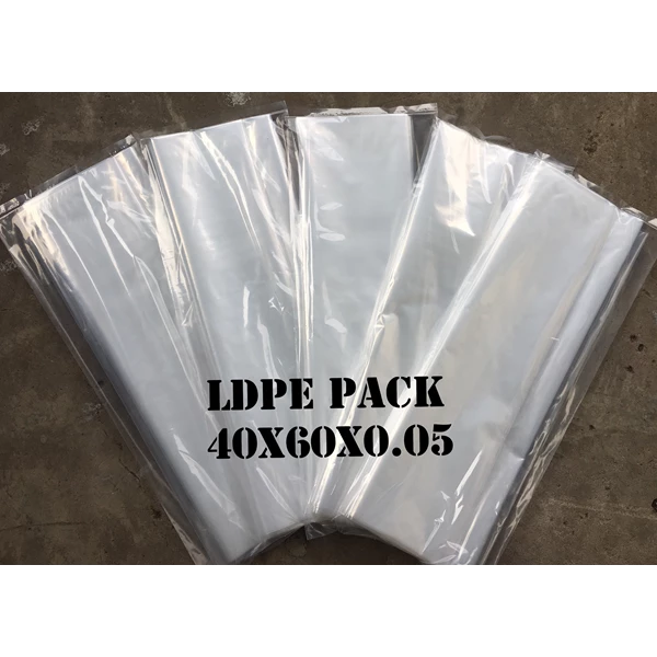 PLASTIC BAG LDPE PACK ORI CLEAR uk. 40 X 60 X 0.05