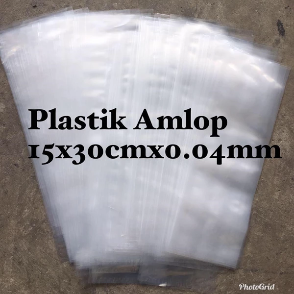 Kantong Plastik Amplop  15 x 30 cm x 0.04 mm