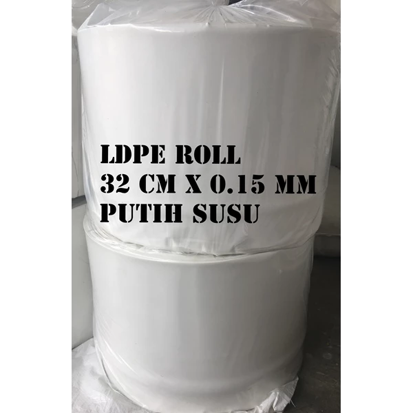 PLASTIC ROLL VACUM WHITE MILK LDPE 32CM x 0.15mm