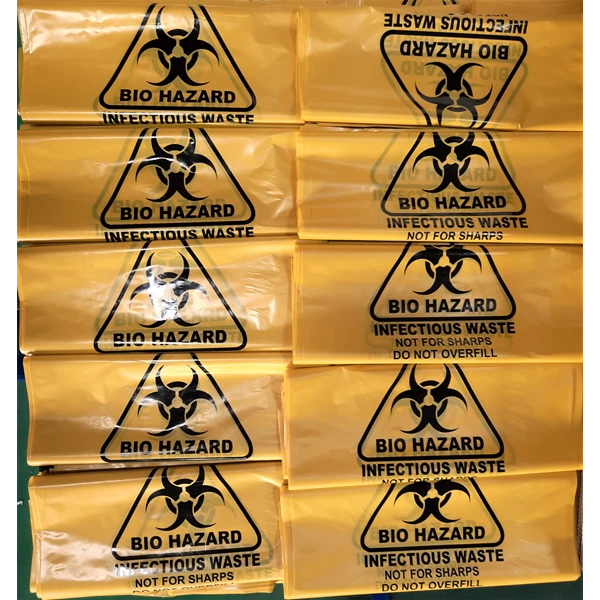 Kantong Plastik Kuning Medis Logo Biohazard