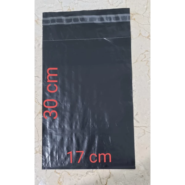 Plastik Polymailer Amplop +  lem seal permanen 17 x 30 cm