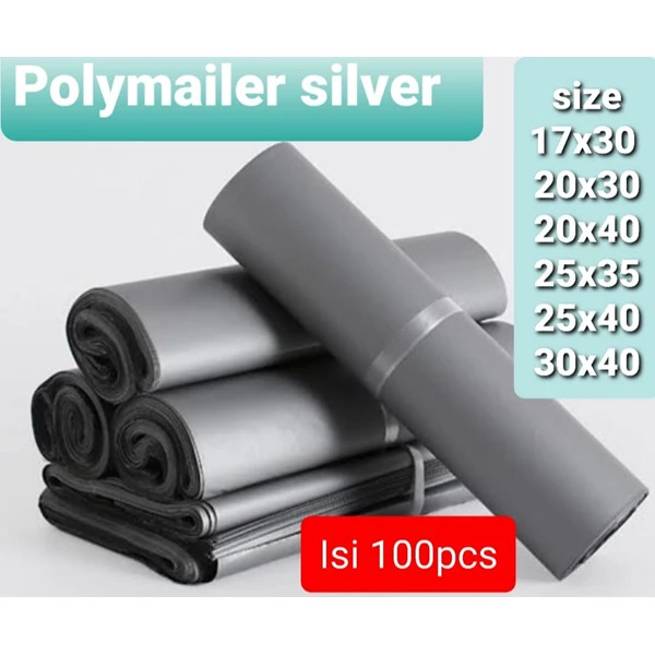 PLASTIC POLYMAUILER SILVER 20 X 30 + SEAL PERMANEN